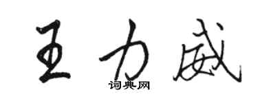 骆恒光王力威行书个性签名怎么写