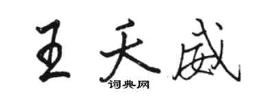 骆恒光王夭威行书个性签名怎么写
