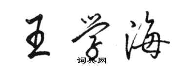 骆恒光王学海行书个性签名怎么写
