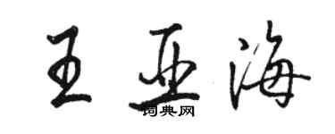 骆恒光王亚海行书个性签名怎么写