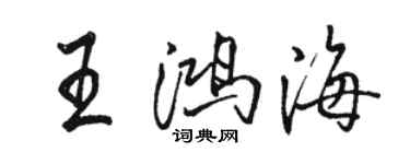 骆恒光王鸿海行书个性签名怎么写