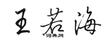 骆恒光王若海行书个性签名怎么写