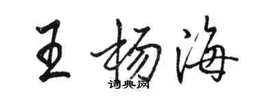 骆恒光王杨海行书个性签名怎么写