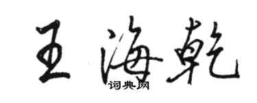 骆恒光王海乾行书个性签名怎么写