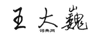 骆恒光王大巍行书个性签名怎么写