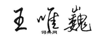 骆恒光王唯巍行书个性签名怎么写