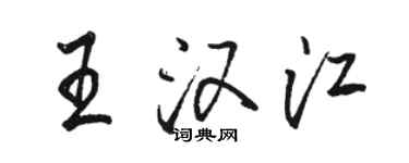 骆恒光王汉江行书个性签名怎么写
