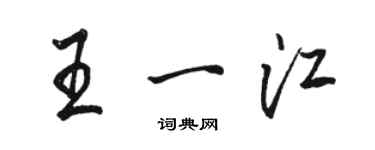 骆恒光王一江行书个性签名怎么写