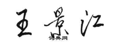 骆恒光王景江行书个性签名怎么写