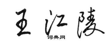 骆恒光王江陵行书个性签名怎么写