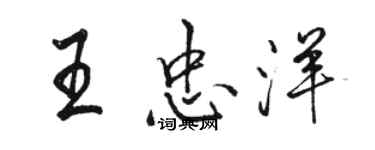 骆恒光王忠洋行书个性签名怎么写