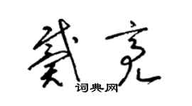 梁锦英戴亮草书个性签名怎么写