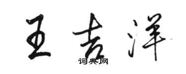 骆恒光王吉洋行书个性签名怎么写