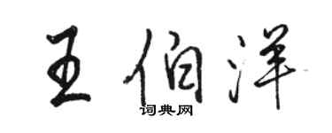 骆恒光王伯洋行书个性签名怎么写