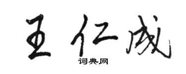 骆恒光王仁成行书个性签名怎么写