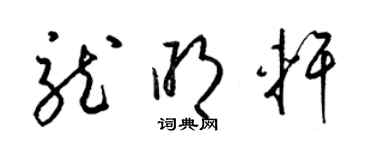梁锦英龙明轩草书个性签名怎么写
