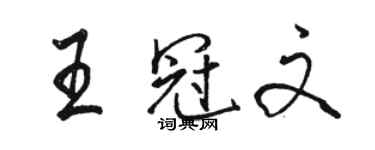 骆恒光王冠文行书个性签名怎么写
