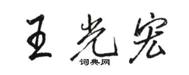 骆恒光王光宏行书个性签名怎么写