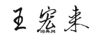 骆恒光王宏来行书个性签名怎么写