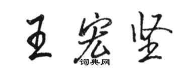 骆恒光王宏坚行书个性签名怎么写