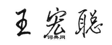 骆恒光王宏聪行书个性签名怎么写
