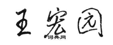 骆恒光王宏园行书个性签名怎么写