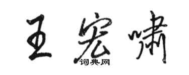 骆恒光王宏啸行书个性签名怎么写