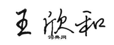 骆恒光王欣和行书个性签名怎么写