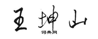 骆恒光王坤山行书个性签名怎么写