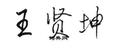 骆恒光王贤坤行书个性签名怎么写