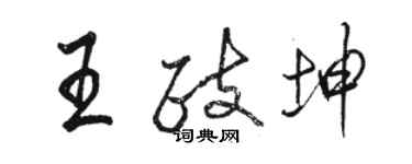 骆恒光王政坤行书个性签名怎么写