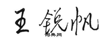 骆恒光王锐帆行书个性签名怎么写