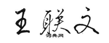 骆恒光王联文行书个性签名怎么写