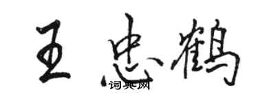 骆恒光王忠鹤行书个性签名怎么写