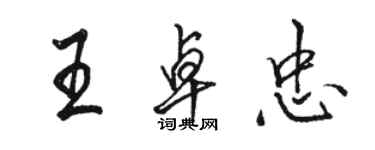 骆恒光王卓忠行书个性签名怎么写