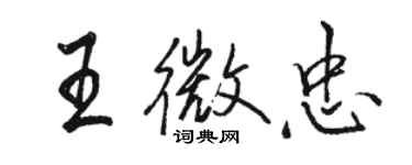 骆恒光王微忠行书个性签名怎么写