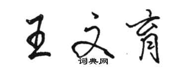 骆恒光王文育行书个性签名怎么写