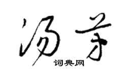 梁锦英汤芳草书个性签名怎么写