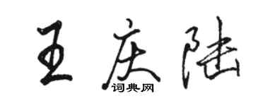 骆恒光王庆陆行书个性签名怎么写