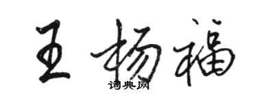 骆恒光王杨福行书个性签名怎么写