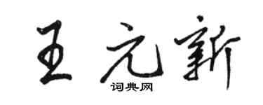 骆恒光王元新行书个性签名怎么写