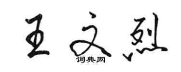 骆恒光王文烈行书个性签名怎么写