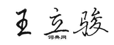 骆恒光王立骏行书个性签名怎么写