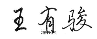 骆恒光王有骏行书个性签名怎么写
