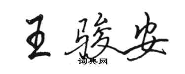 骆恒光王骏安行书个性签名怎么写