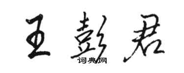 骆恒光王彭君行书个性签名怎么写