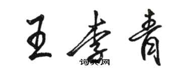骆恒光王李青行书个性签名怎么写