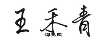 骆恒光王禾青行书个性签名怎么写