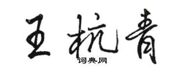 骆恒光王杭青行书个性签名怎么写