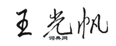 骆恒光王光帆行书个性签名怎么写